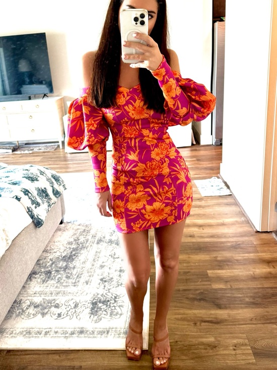 ASOS Dresses & Skirts - ASOS Fuchsia and Orange Tropical Print Bikini Bottoms